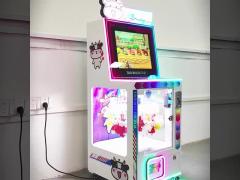 A machine that can play both the button game and the clamp crane game at the same time