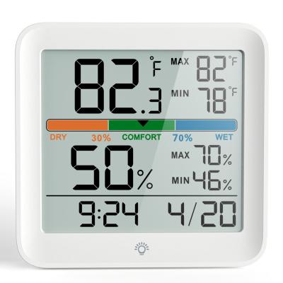 China Baby Room Digital Color Screen Weather Forecast Station Muti Thermometer Hygrometer for sale