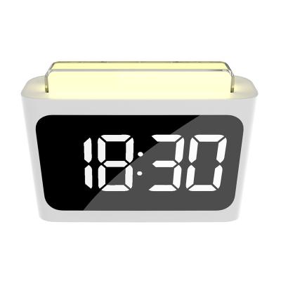 China 2021 Antique Style Popular Bed Led Alarm Clock Digital Pendulum 7 Color Red Night Light 2 Usb Charger Alarm Clock for sale