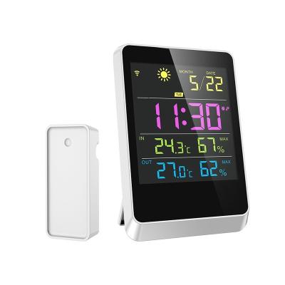 China Antique Style OEM Large Screen Digital Weather Station With Clock for sale