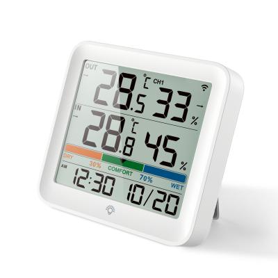 China Baby Room Digital Thermometer Hygrometer Wall Weather Station Wireless Indoor Outdoor Weather Forecast Temperature Instrument for sale