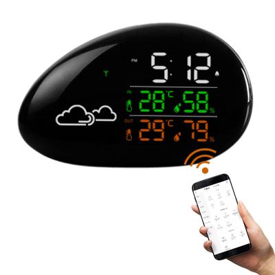 China Living Room Digit Wifi Clock With Weather Forecast Wifi Weather Digital Calendar Day Clock for sale