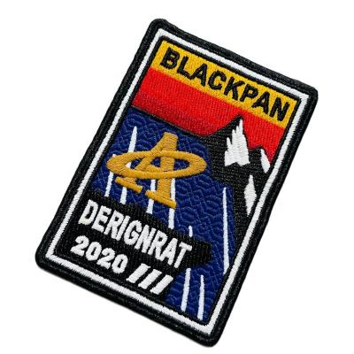 China Viable Free Sample Popular Custom Iron On Badges Sew On Embroidered Patches Logo Embroidery Patch for sale