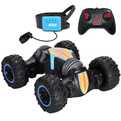 China Double Sided Car Toy Control Watch Stunt RC Car Dual Roll 4WD Stunt Remote Control Version For Kids for sale