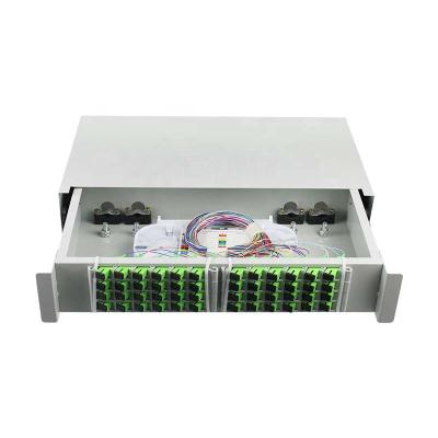 China KEXINT FTTH Fiber Optic Patch Panel 48 Ports 2U SC LC ODF Rack Mount for sale