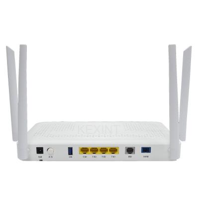 China KEXINT FTTR Gigabit Ethernet Smart Mini ONT , 4GE POTS 2.4G 5G WIFI6 XPON ONU for sale