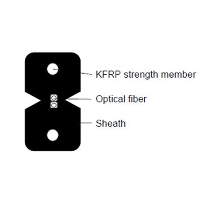 중국 KFRP 광섬유 망 케이블 GJXFH 1G657A2  검은 백색 색깔 다중 크기 판매용