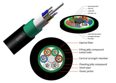 Chine Câble blindé optique extérieur G652D 36B1.3 G652D de fibre de GYTS 72B1.3 PE aérien/canalisation à vendre