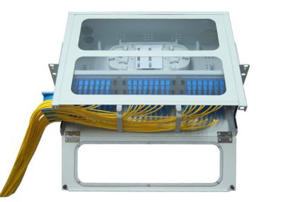 China SC LC Rack Fiber Optic Patch Panel 48 96 Port 19 U Sliding Type Transparent Top for sale