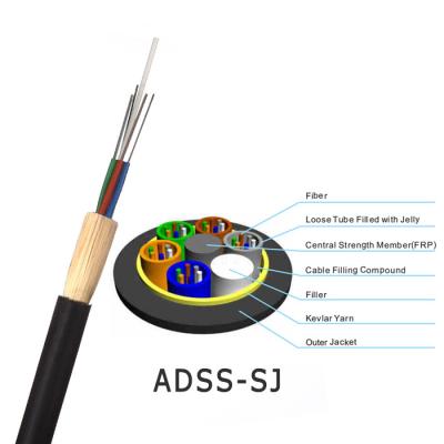 China Cable óptico 24 de la fibra de la envoltura del doble de ADSS 48 96 cable de la base FTTH en venta