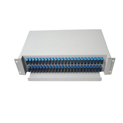 China SC LC FTTH Sliding Patch Panel Rack Mount 96C 2U Fiber Optic ODF for sale