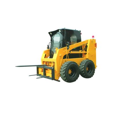 China Building Material Shops Best Price Multifunctional Wheel Skid Steer Loader With Bullet Fork for sale