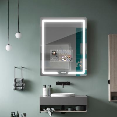 China Hot Selling Vercon Smart Touch Mirror Waterproof Illuminated Bathroom Wall Mirror Led TV Hotel Bathroom Smart Vanity Mirror for sale