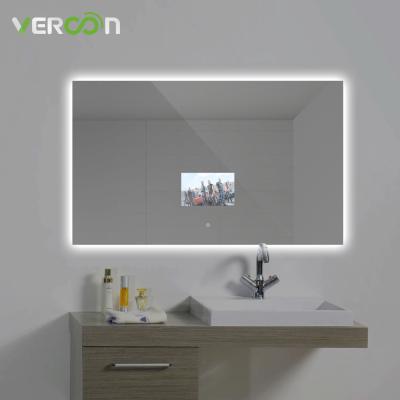 China Vercon Bright Backlit Smart Bathroom Mirror with Android 11 & 10.1 Inch OS Touchscreen for sale