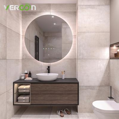 China Bright Custom Vercon Bathroom Illuminated LED Smart Mirror Round With Touch Switch for sale