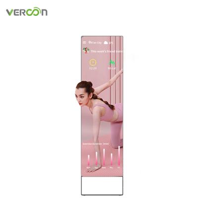 China Home Exercise Smart Vercon Fitness Gym Mirror Exercise Trainer Visual Display Android Mirror For Living Room for sale