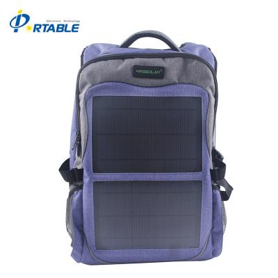 China Solar Panel Backpack with USB Solar Charger Bag 12W DUAL USB Backpack Portable Outdoor Solar Battery Charger for sale