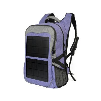 China Hot Selling Solar Panel 12W Solar Panel Backpack With Left Dual USB Solar Power Charging Backpack for sale