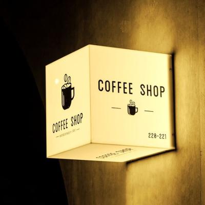 China Customized Style Custom Advertising Light Boxes Restaurant Cafe Led Light Sign Led Light Box Signage Letter Light Box for sale