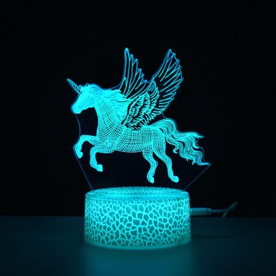 China Custom 3D Anime Illusion Lamparas Christmas Base LED Desk Table Lamp Acrylic Acrylic Kid's Room Decor Night Light Bedroom Kids Bedroom Light Acrylic Base led lamp for sale