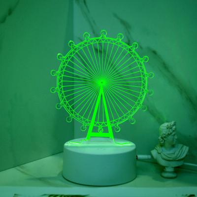 China Creative Anime 3D Illusion 3D Illusion Lamparas Desk Table Base Christmas LED Acrylic Light Kid's Room Decor Night Light Kids 7 RGB Colors Acrylic Led Lamp for sale