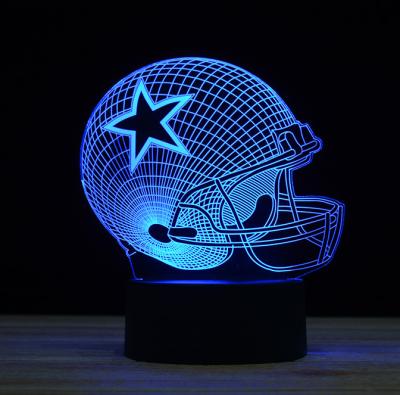 China Custom Creative 3D Illusion Creative Rugby Night Light Children's Football Table Lamparas Table Base LED Desk Lamp Kids Room Decor Led Acrylic Bedroom Light for sale