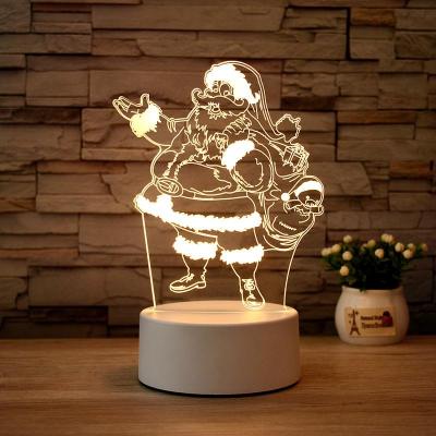 China Led Night Light Children Wholesale Anime Popular Lamp Christmas Party Baby Touch 3d Illusion Creative Wood Acrylic Lighting Led Night Light With Base for sale