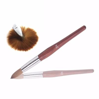 China 2020 NAIL 100% Pure Acrylic Brush Kolinsky Wooden Handle For Size #8-#22 for sale