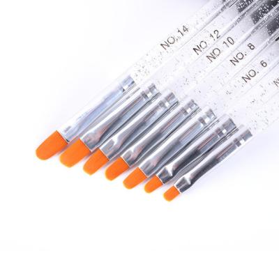 China NAIL brush 2021 new arrival flat head nail acrylic crystal 7pcs a set for sale