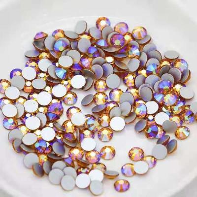 China Round 1440pcs/bag Glass Crystal Rhinestones Beads Flatback Luxury Rhinestones AB For Nail Art Craft for sale