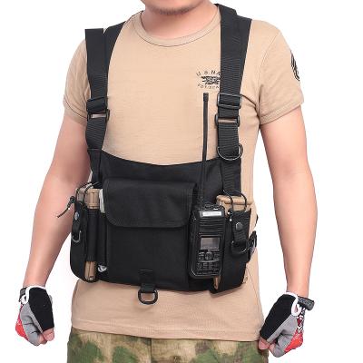 China Multifunctional Outdoor Tactical Wireless Tactical Bag Field Chest Beeper Vest Walkie Talkie Tool Combination Vest Bag for sale