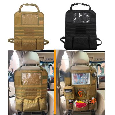 China Practical Tactical Car Back Seat Organizer Molle Seat Cover Car Back Seat Bag Vehicle Panel Car Bag for sale