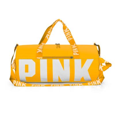 China Custom Logo Water Resistant Overnight Bag Fashion Sports Gym Pink Duffel Bag Travel Accessories Unisex Multifunction High Quality For Women for sale