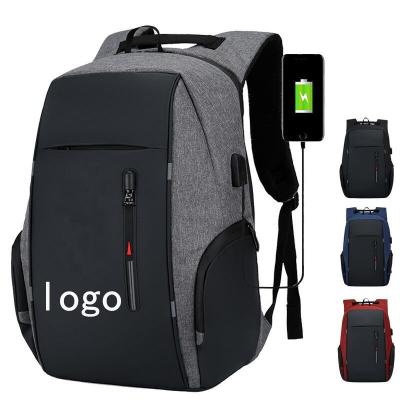 China Custom Logo Men Business Waterproof Computer Bag Multifunctional USB School Backpack Large Capacity Laptop Backpacks for sale