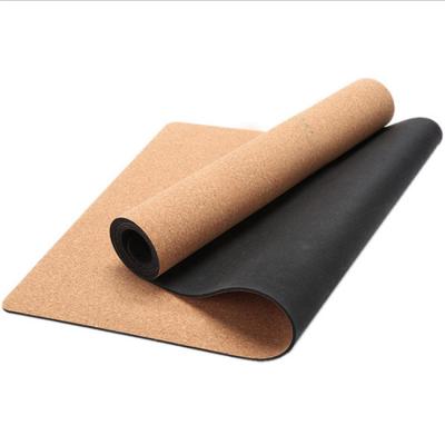 China Fitness Equipment APP 2023 Fashion Factory Custom Printed Different Size Cork+Rubber Natural Rubber Eco-Friendly Yoga Mat for sale