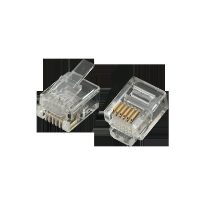 China audio & Telephone rj12 video connector 6P6C modular jack 100pcs per bag rj12 plug for sale