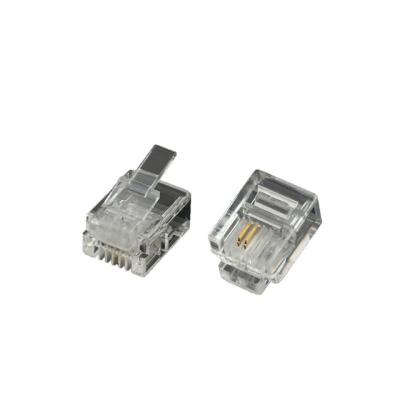 China Rj11 Telephone Connector 4P2C Modular Plug 100pcs Per Bag Rj11 for sale