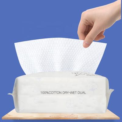 China Wholesale Cheap Facial Cleanser 60-Draw Draw Dual Function Portable 100% Soft Cotton Wet-Dry Can Be Baby Customized Disposable Facial Towel for sale