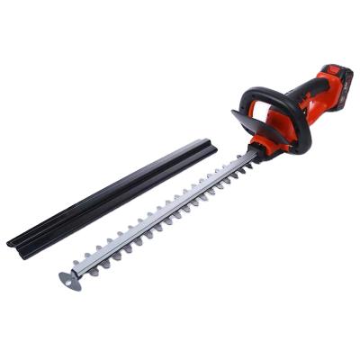 China 21V Lithium Electric Stainless Steel Hedge Trimmer 520mm Battery Operated Double Blade Green Cordless Trimmer for sale