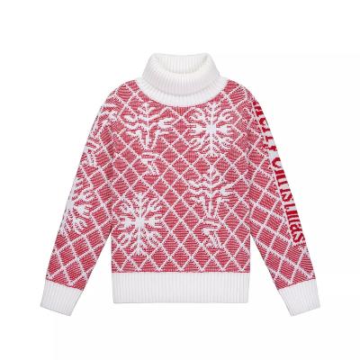 China 2022 OEM&ODM Anti-wrinkle women sweater winter turtle neck knit sweaters jacquard sweater woman ugly christmas sweater for sale