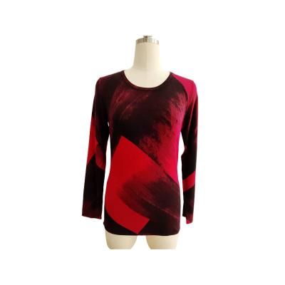 China Custom Printed Anti-Wrinkle OEM&ODM Women's Crewneck Sweater Knitted Outwear Pullovers Knitwear Women Pullover Top Sweater for sale