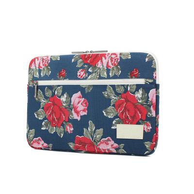 China Blue Floral Printing Flower Clog Laptop Sleeve Daily Use Big For 13.3 Inch Laptop Bag for sale