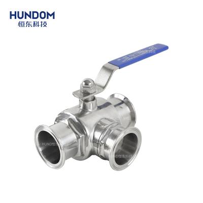 China General stainless steel manual and three way ball valve quick installation for food chemical cosmetic industries for sale