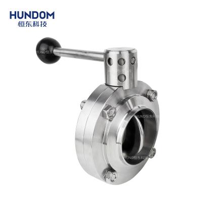 China General factory direct sanitary industrial equipment accessories stainless steel hand welded butterfly valve for sale