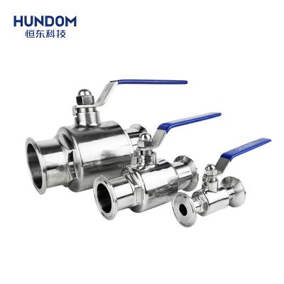 China General Sanitary Straight Thread Flange Tri Valve Factory Direct Sale Ball Valves Food Weld Valve for sale