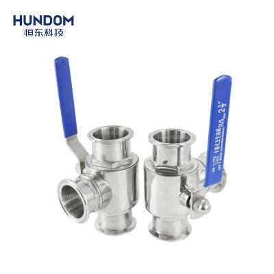 China Stainless Steel HENGDONG Way Ball Valve TC Connection Caliber Sanitary Valves General Tri Flange Food Grade 3 for sale