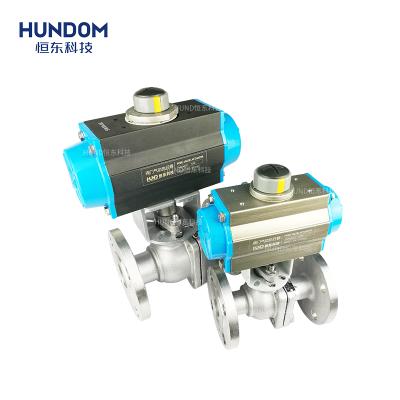 China HUNDOM Stainless Steel Gas Ball Valve General Gas API Valve High Quality Liquid 4 Inch Industry Flange Pneumatic Ball Valve for sale