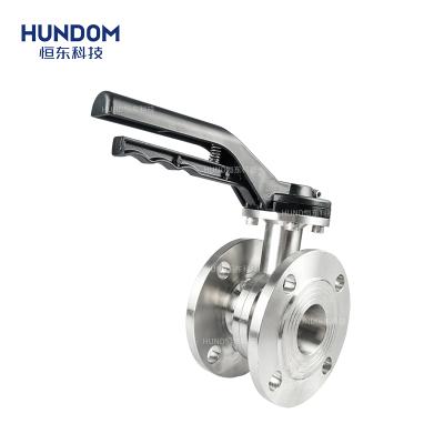 China Threaded General Sanitary Manual Butterfly Valve/Flanged/Weld Fluid/Flange/Powder DN100 D41X Flanged Connection Butterfly Valve for sale