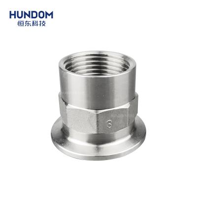 China Pharmacy Sanitary Tri Clamp Thread Stainless Steel Ferrule Female Nipple Tube Pipe Fittings for sale