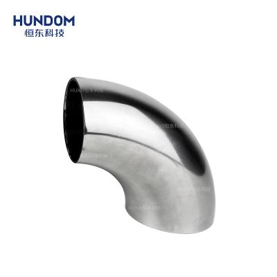 China Food Mirror Finished Stainless Steel Sanitary Flange 90 Degree Tri Elbow Industry Fitting Weld Elbow for sale